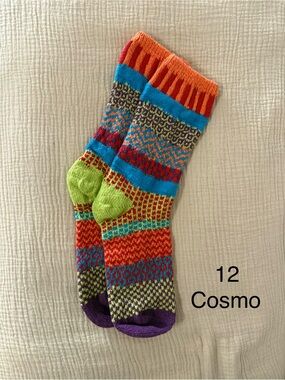 Solmate Socks Multicolor Crew Socks - Orange, Blue, Green & Purple
